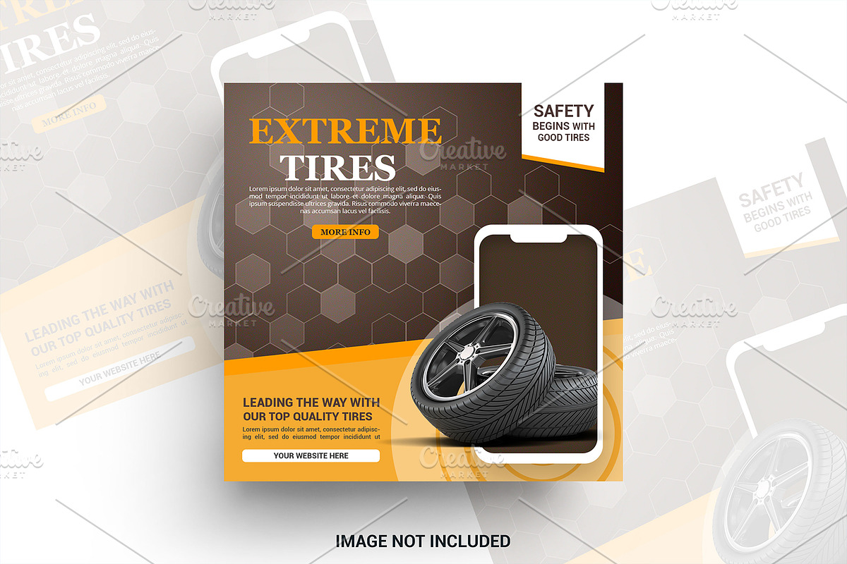 Car Tires sale promotional poster, a Social Media Template by graphics city (Photo 2 of 2)