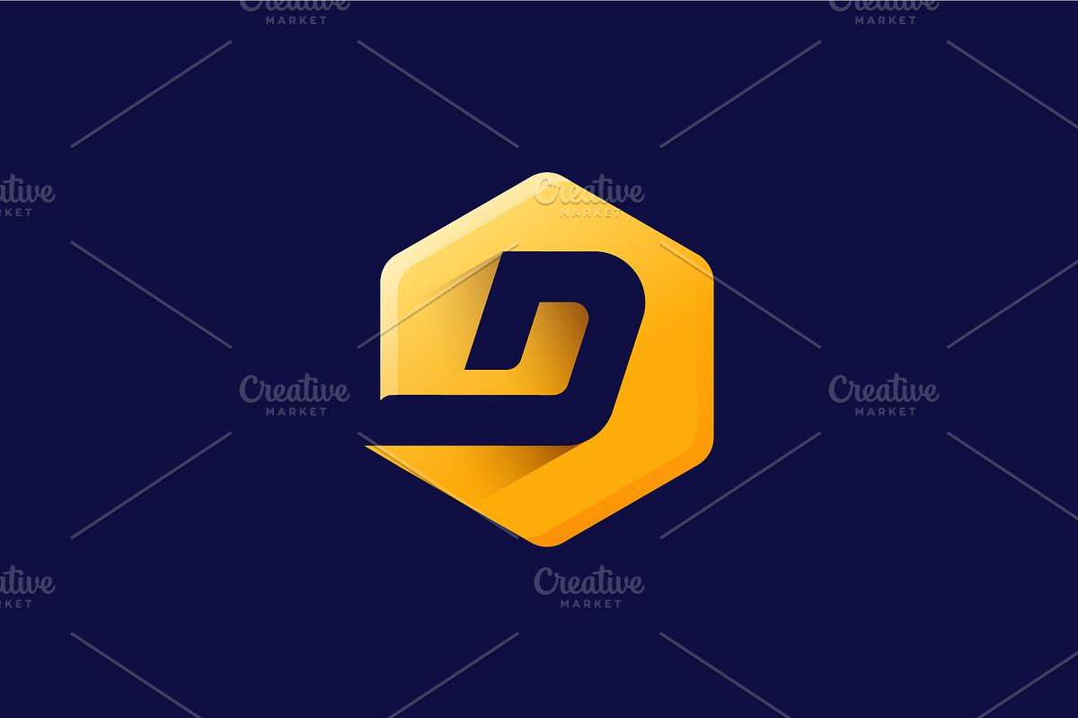Gold Hexagon D Letter Logo, a Branding & Logo Template by BlackSweet_Studio (Photo 2 of 2)