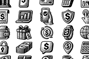 Vintage Finance Banking Icons Set, an Object Graphic by RT Studio (Thumbnail 4 of 4)