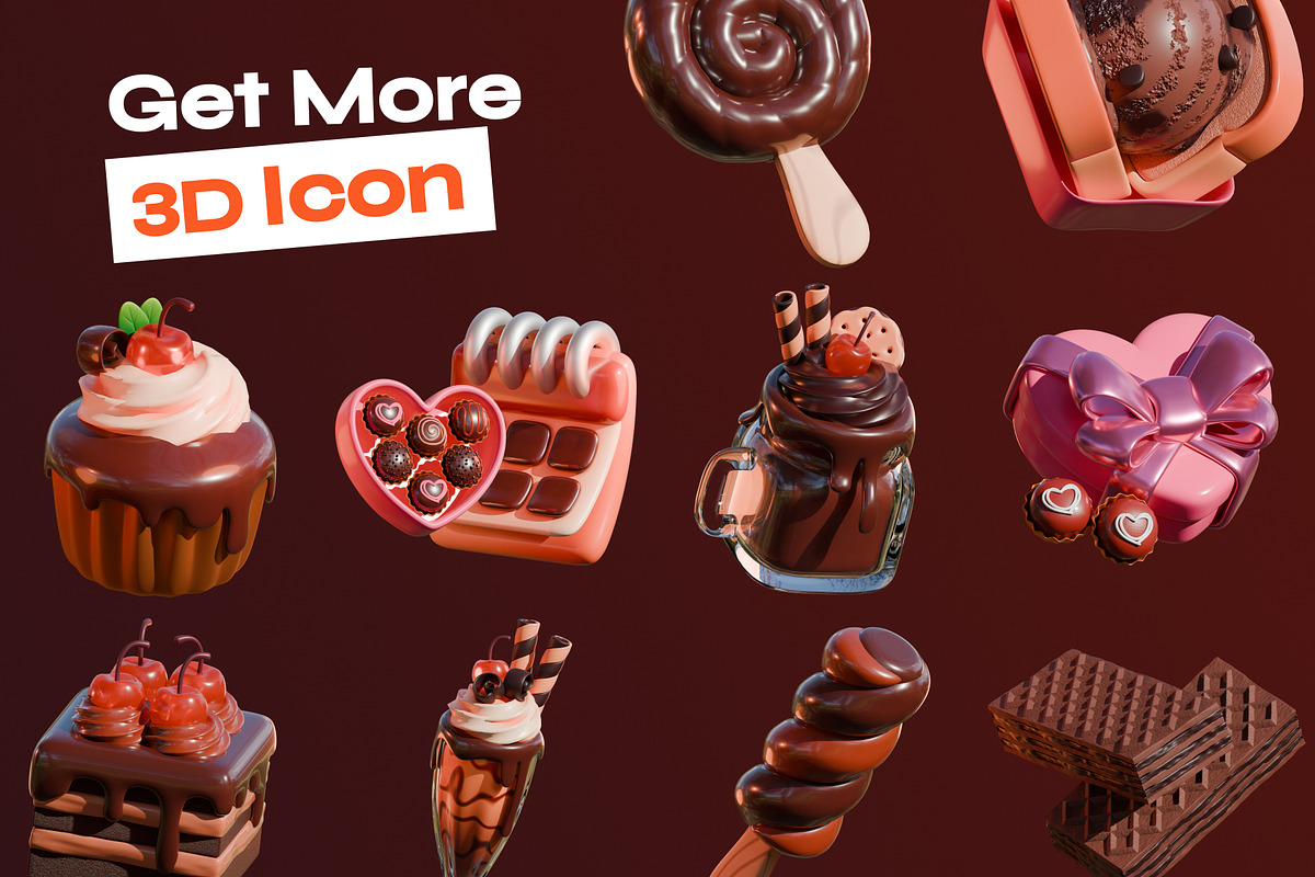 Happy World Chocolate Day, a Food & Drink 3D Model by orenjidesign (Photo 3 of 8)
