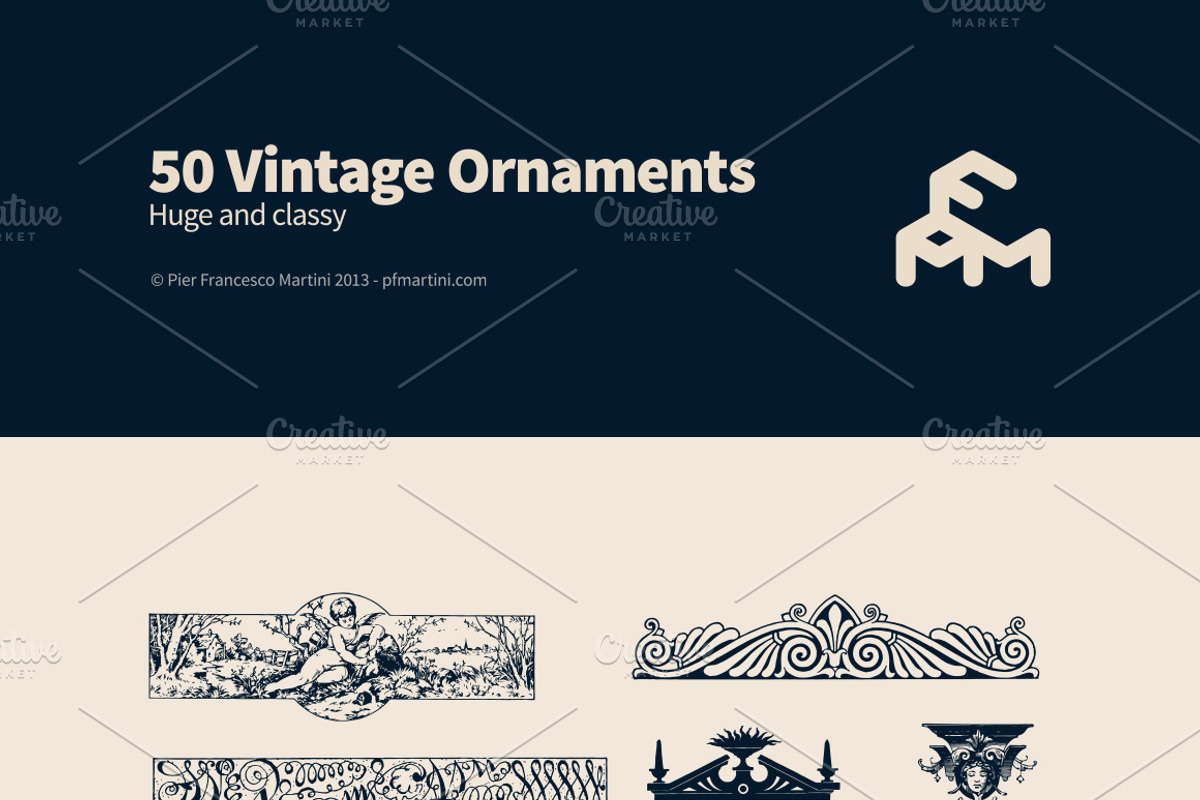 50 Vintage Ornaments, an Illustration by MARTINI Type Designer (Photo 3 of 3)