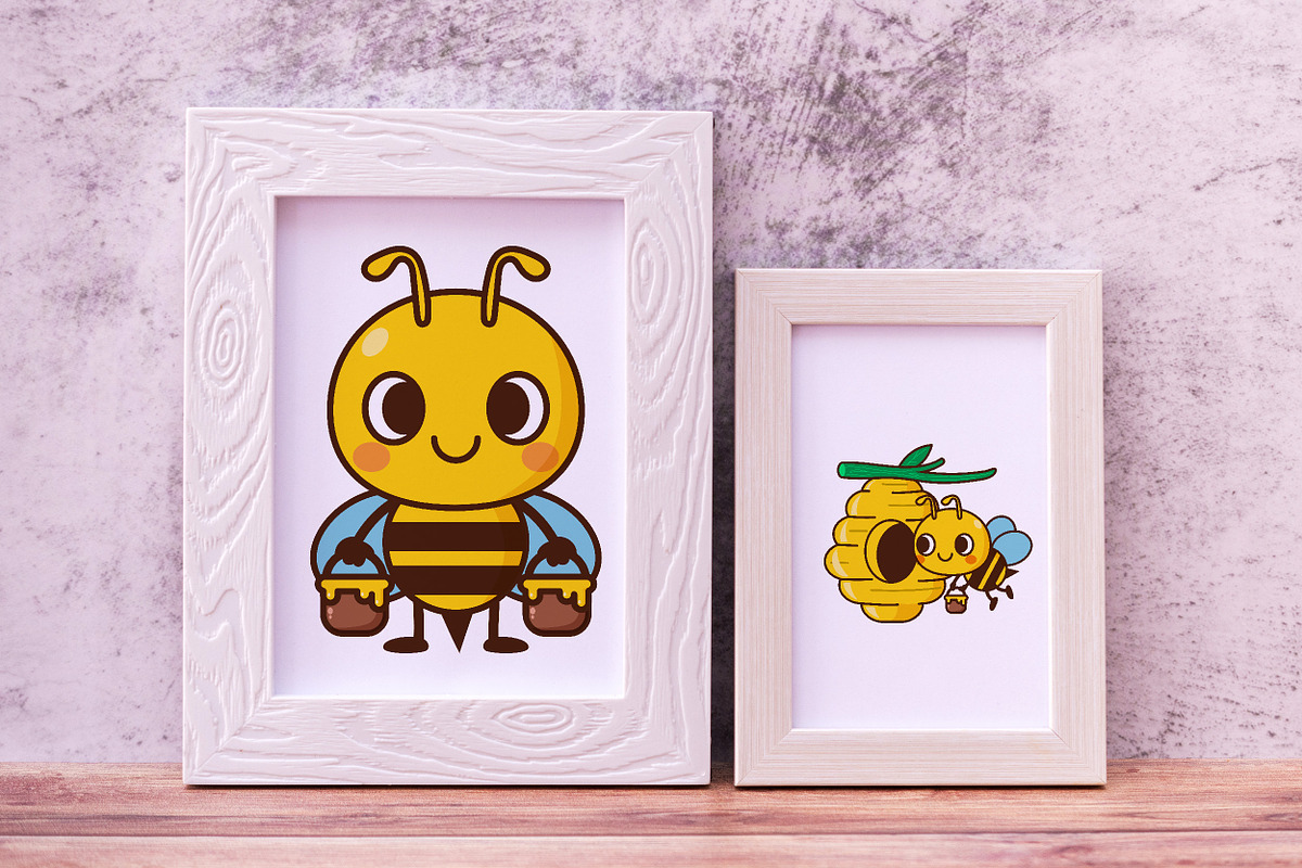 Funny Honey Bee Cartoon, Clipart, an Animal Illustration by Noey smiley (Photo 7 of 7)