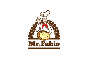 Mr Fabio - Pizza Mascot Logo, a Branding & Logo Template by ashenterprise