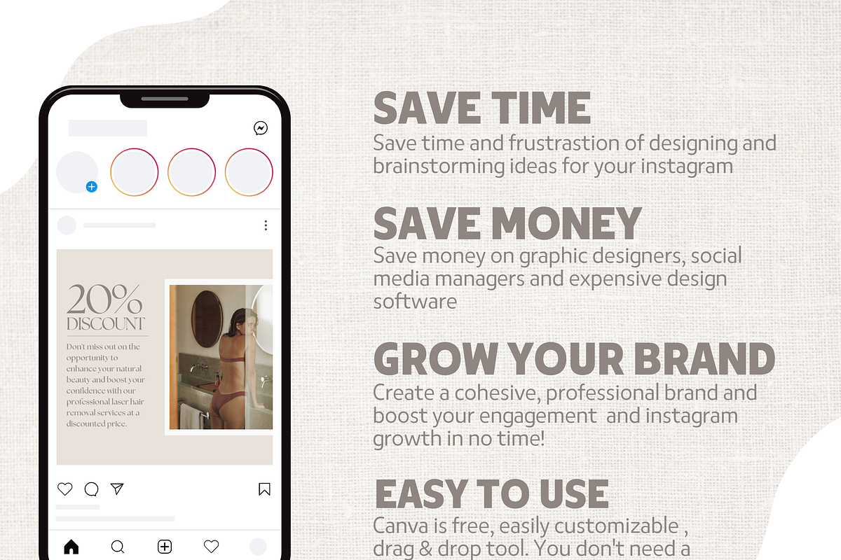 Laser Hair Removal Insta Template, a Social Media Template by EliteMatidi (Photo 4 of 9)