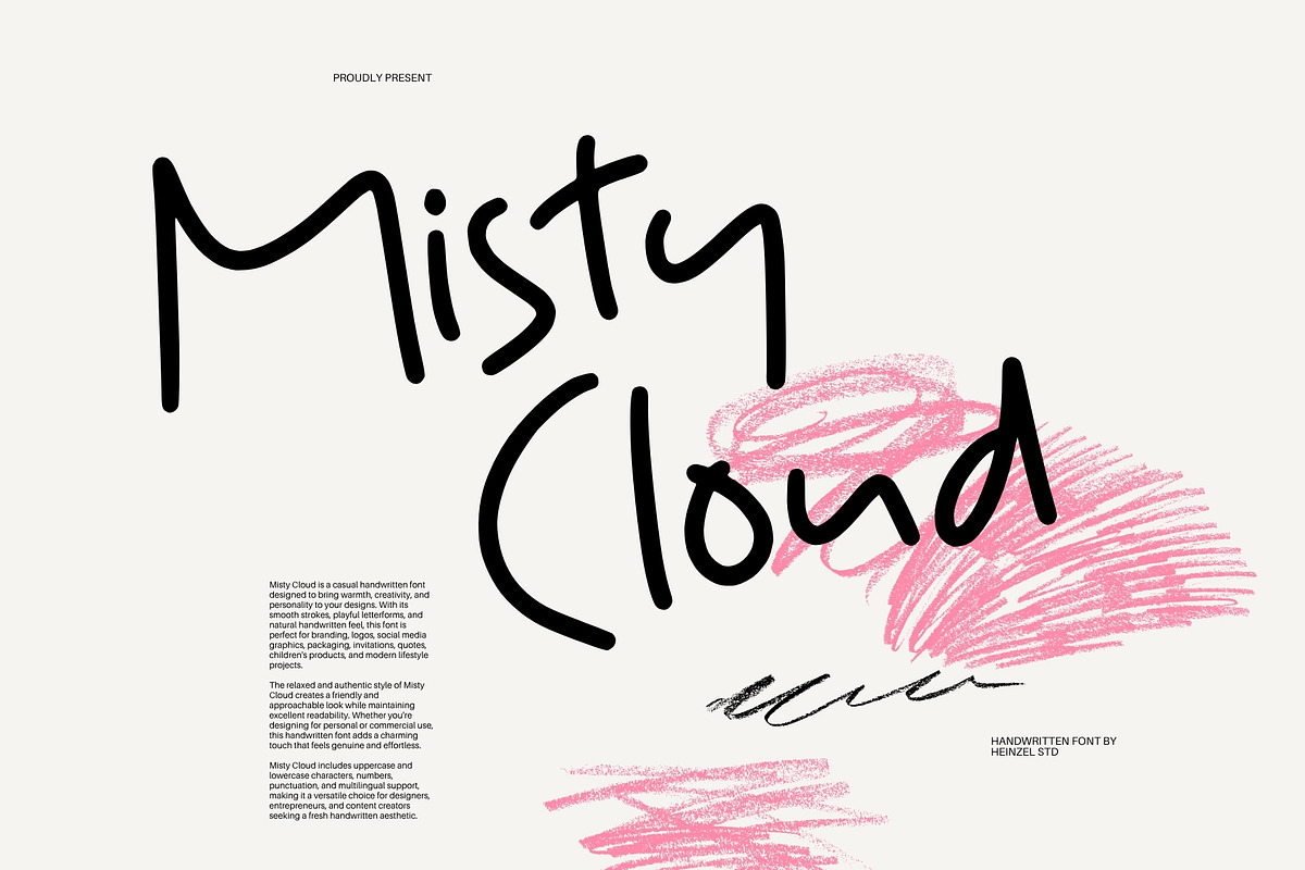Misty Cloud Casual Handwritten Font, a Handwritten Font by Heinzel Std (Photo 1 of 12)