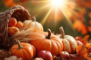 Autumn harvest with pumpkins and apples, a Nature Photo by AlyaAnd