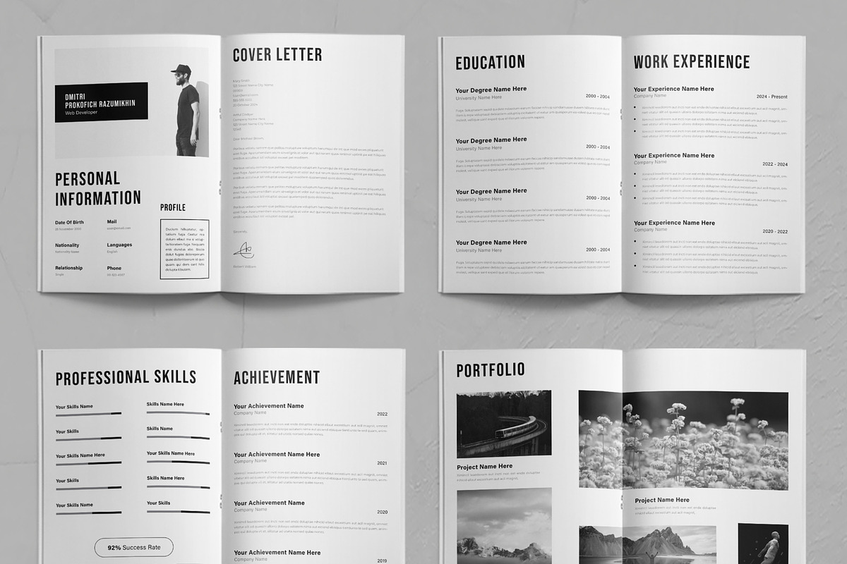 Resume Booklet Template Layout, a Resume Template by ContestDesign (Photo 3 of 4)