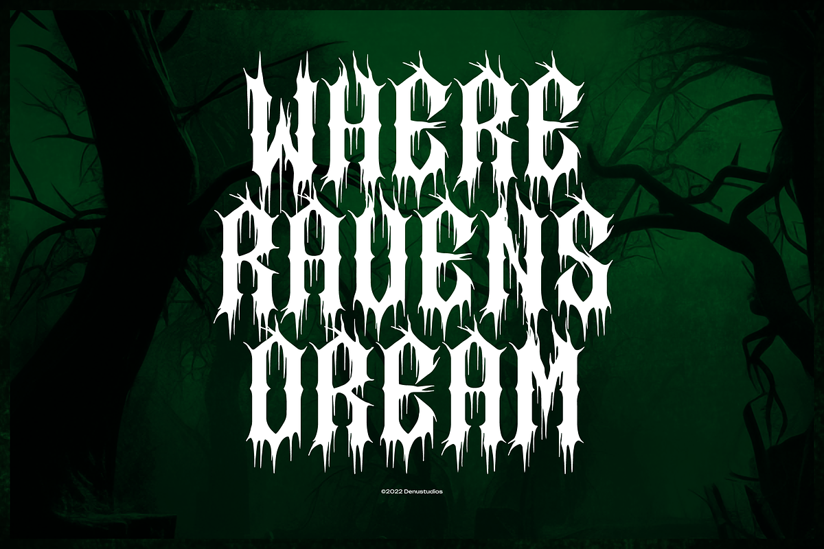 Erethyl | Black Metal Font, a Blackletter Font by Denustudios (Photo 6 of 12)