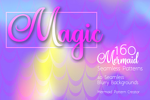 Mermaid Vector Seamless Patterns