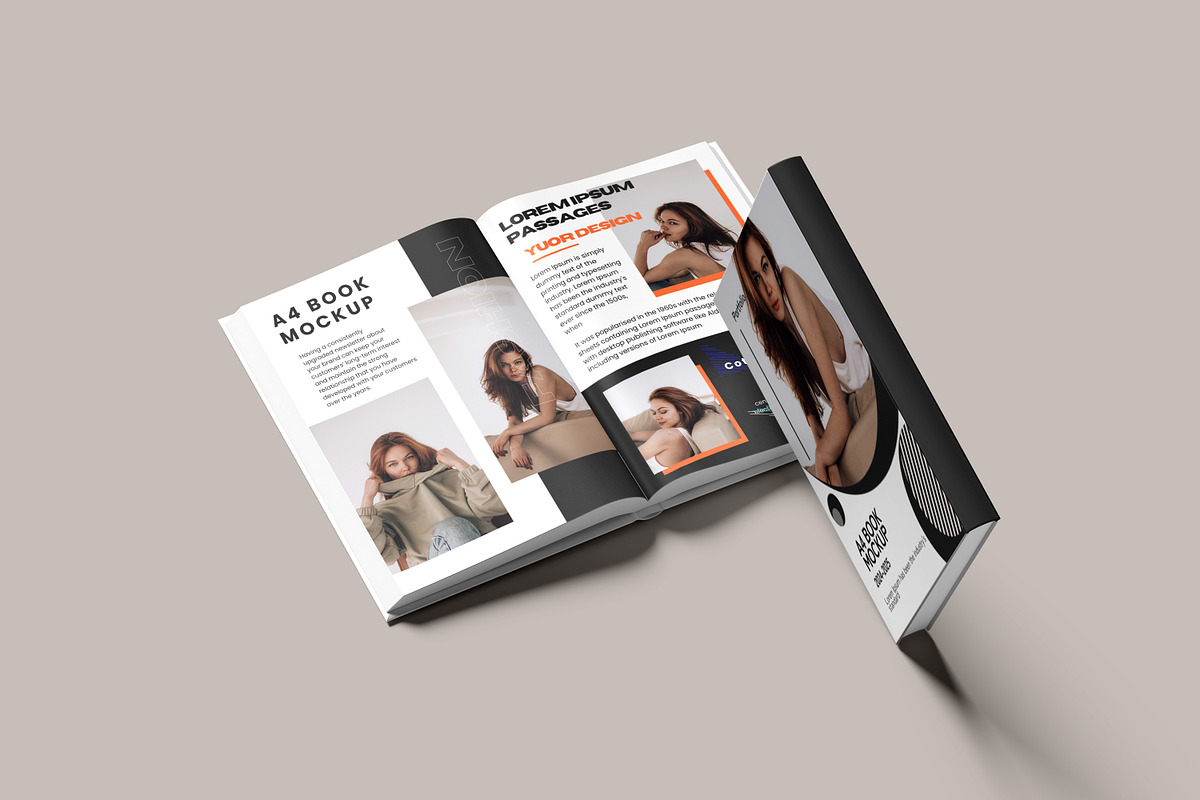 A4 Book Mockup, a Books & Magazine Mockup by NyakBiett (Photo 6 of 6)