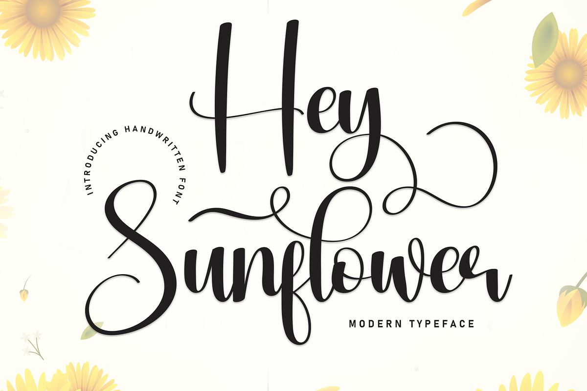 Hey Sunflower | Script Font, a Handwritten Font by Scratchones (Photo 1 of 9)