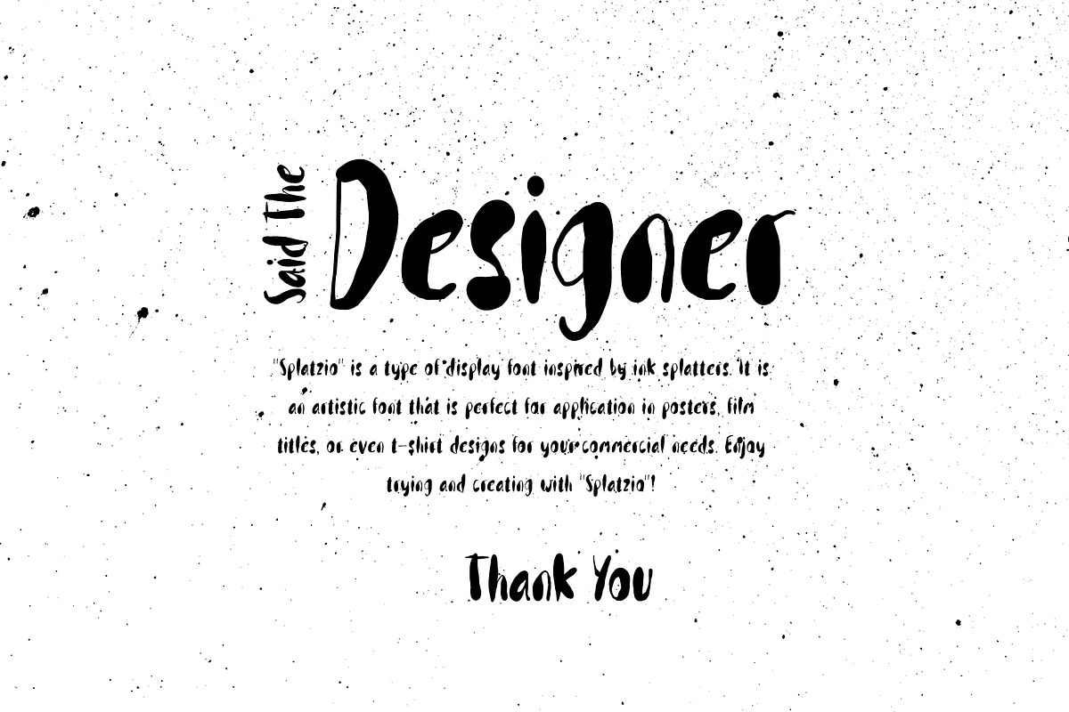 Splatzio Ink Display Font, a Handwritten Font by Tera Asset Garage (Photo 5 of 7)