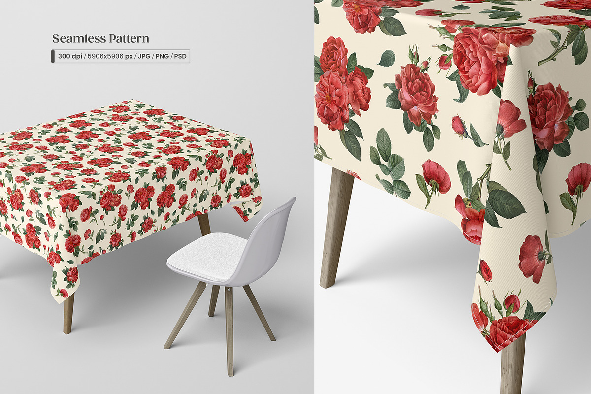 Classic Vintage Roses Pattern, a Pattern Graphic by Yello_illustration (Photo 11 of 16)