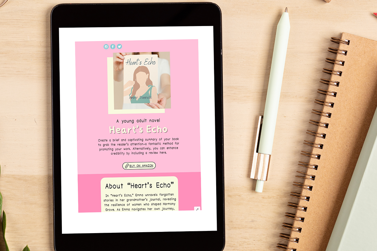 Young Adult Author Website Template, a Landing Page Template by Mindful Digital Co. (Photo 5 of 6)