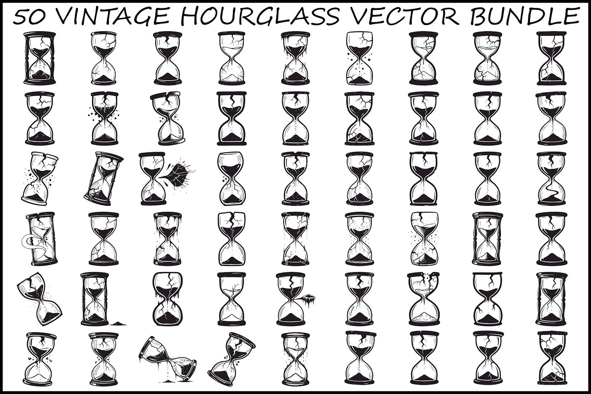 Vintage Hourglass Vector Bundle, an Illustration by Designs_River (Photo 1 of 51)