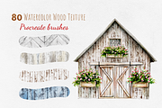 Procreate Watercolor Wood Texture, a Brush Add-On by HopeArtIllustration (Thumbnail 1 of 8)