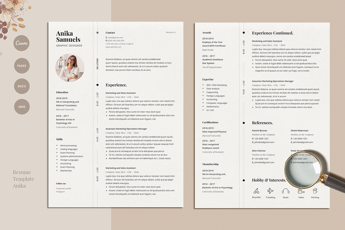 Resume Template Anika, a Resume Template by Estartshop (Photo 2 of 7)