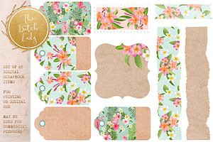 Scrapbook Clipart Tropical Flowers