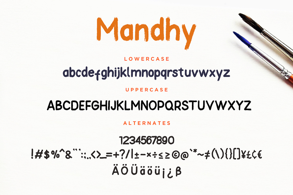 Mandhy Brush Sans Advertisement Font preview 7