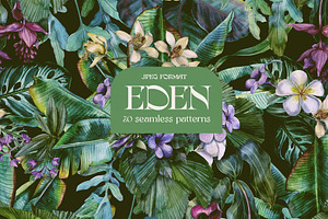 Eden. Tropical Seamless Patterns