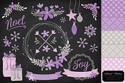 Lavender Christmas Wreaths & Paper, an Illustration by Amanda Ilkov (Thumbnail 2 of 5)
