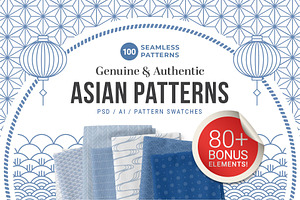 100 Asian Patterns Bonus Elements