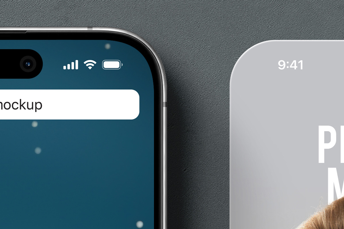 iPhone 15 Pro Mockup App UI UX Set