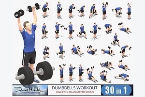 Dumbbells Worksout Animation Bundle