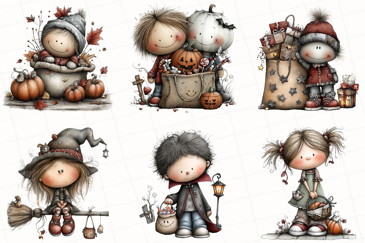 Whimsical Halloween Clipart Bundle, an Illustration by OK Design (Photo 6 of 6)