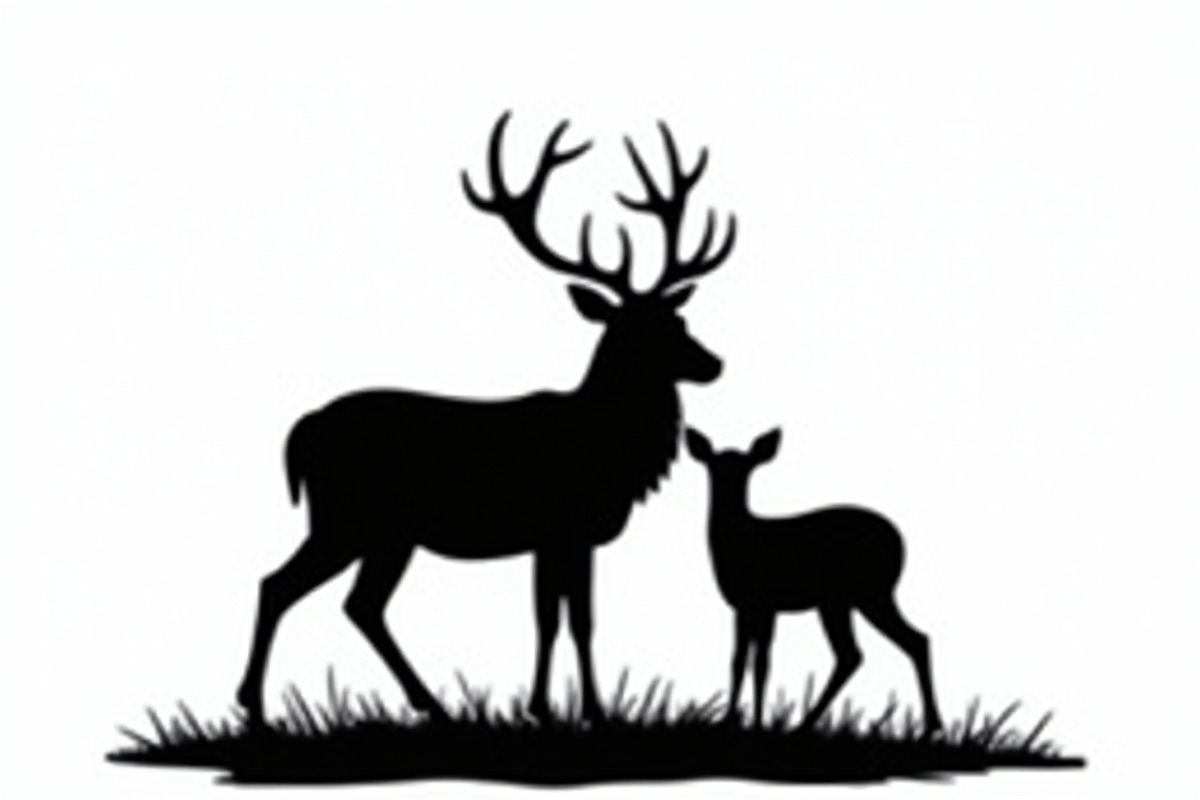Majestic Deer Forest Silhouettes, an Illustration by hafijul (Photo 4 of 7)