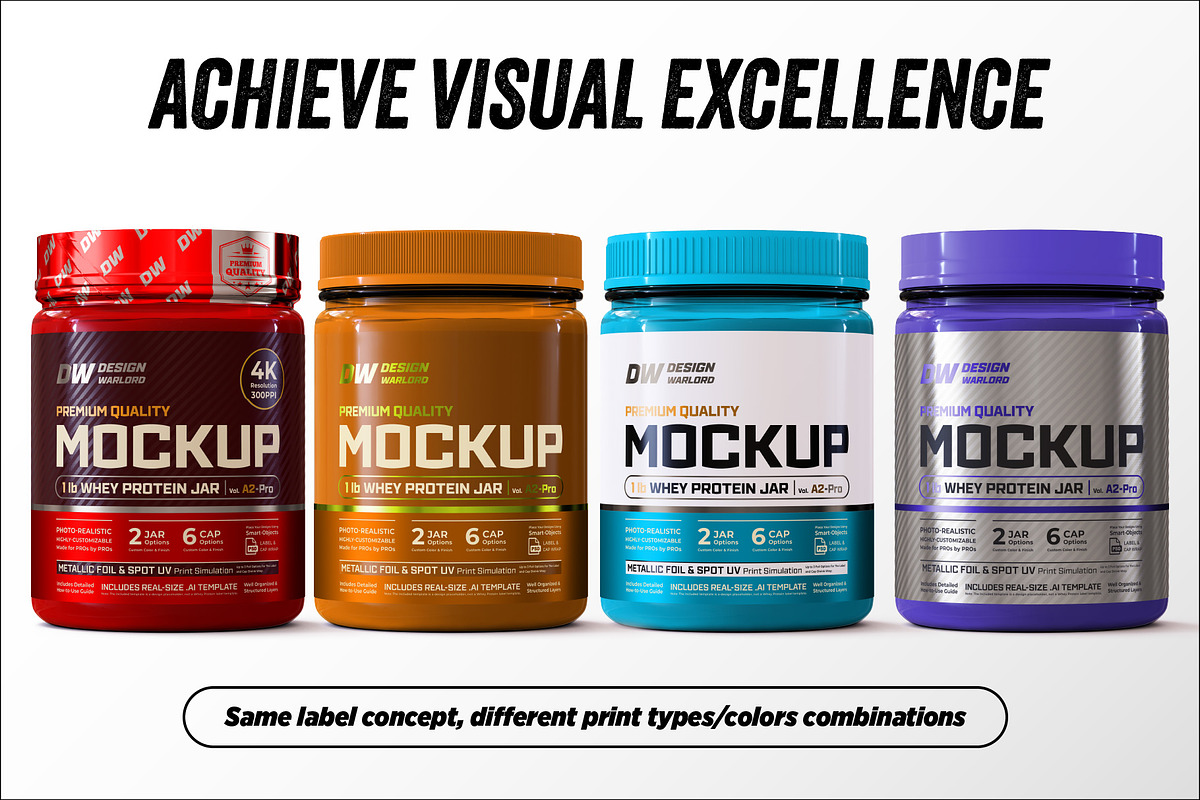 1lb Whey Protein Jar Mockup A2-Pro, a Packaging Mockup by Design Warlord (Photo 9 of 16)