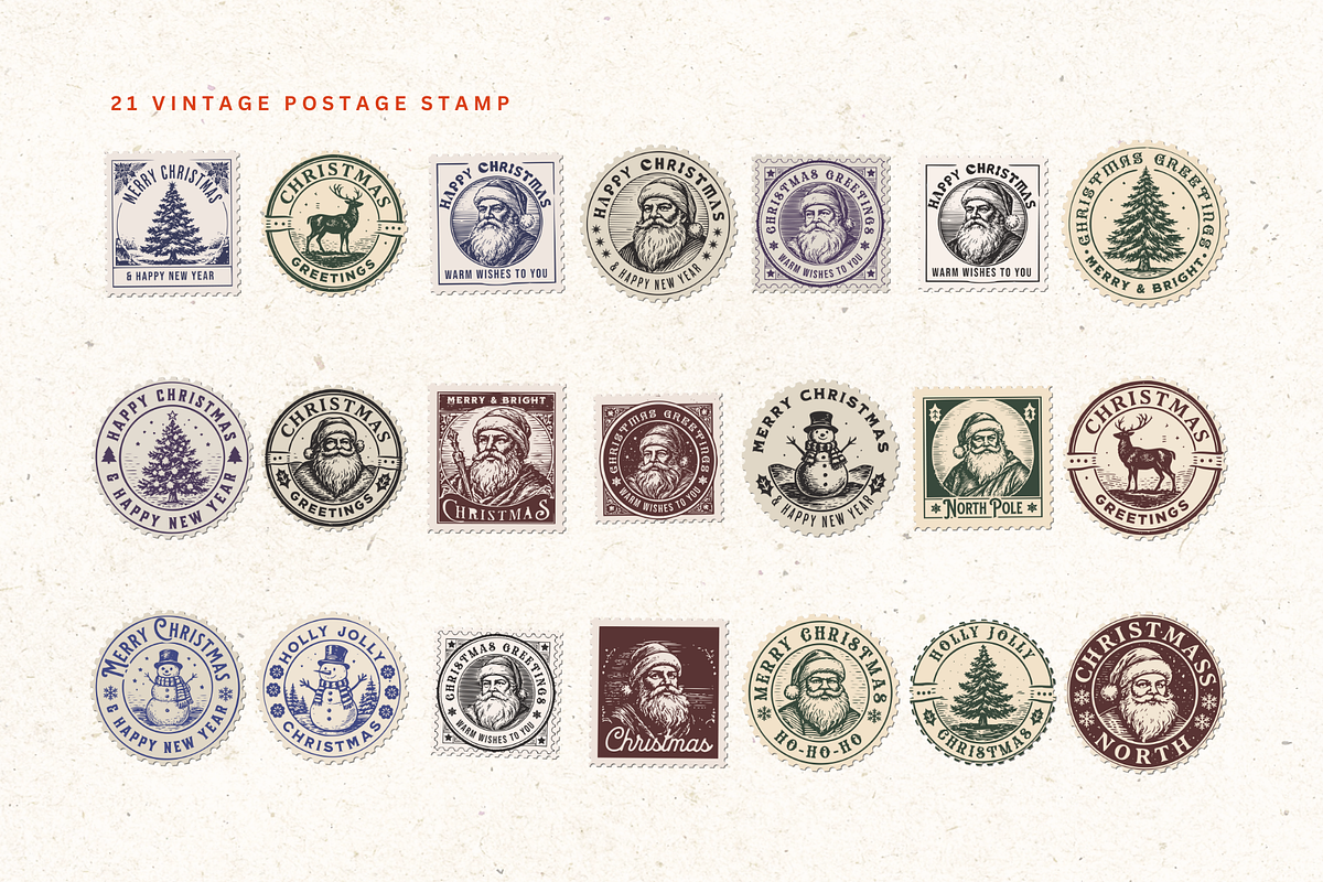 Vintage Christmas Clipart Bundle, a Decorative Illustration by ClipArtRoom (Photo 2 of 8)