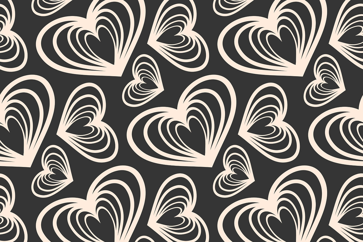 Black Valentine pattern with hearts, a Pattern Graphic by Art's and patterns (Photo 2 of 2)