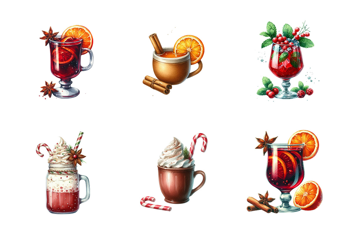 Christmas Drinks Clipart, an Illustration by Design Market (Photo 3 of 5)