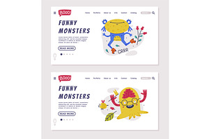 Funny Monster Landing Page With