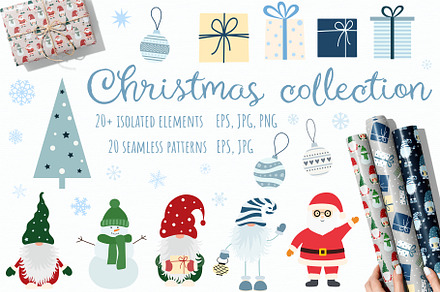 Christmas elements and patterns