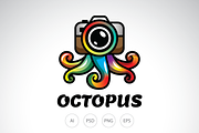 Octopus Camera Logo Template, a Branding & Logo Template by Heavtryq Design (Thumbnail 1 of 4)