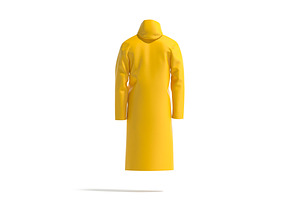 Yellow Waterproof Rain Coat 3D Model