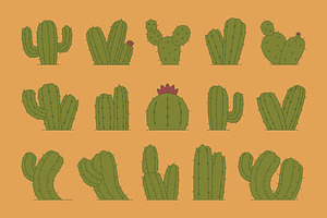 Cactus / Cacti Line Illustration