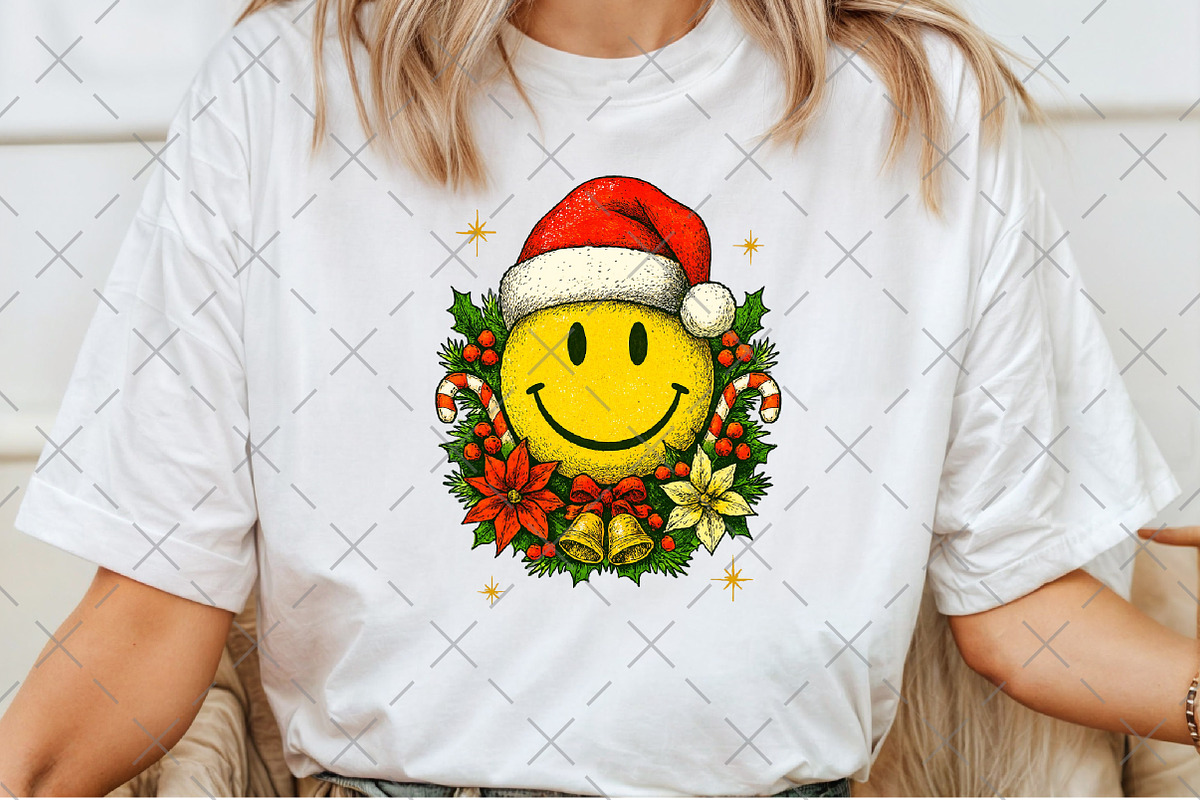 Christmas Smiley Face PNG, an Illustration by Craft Nest (Photo 4 of 6)