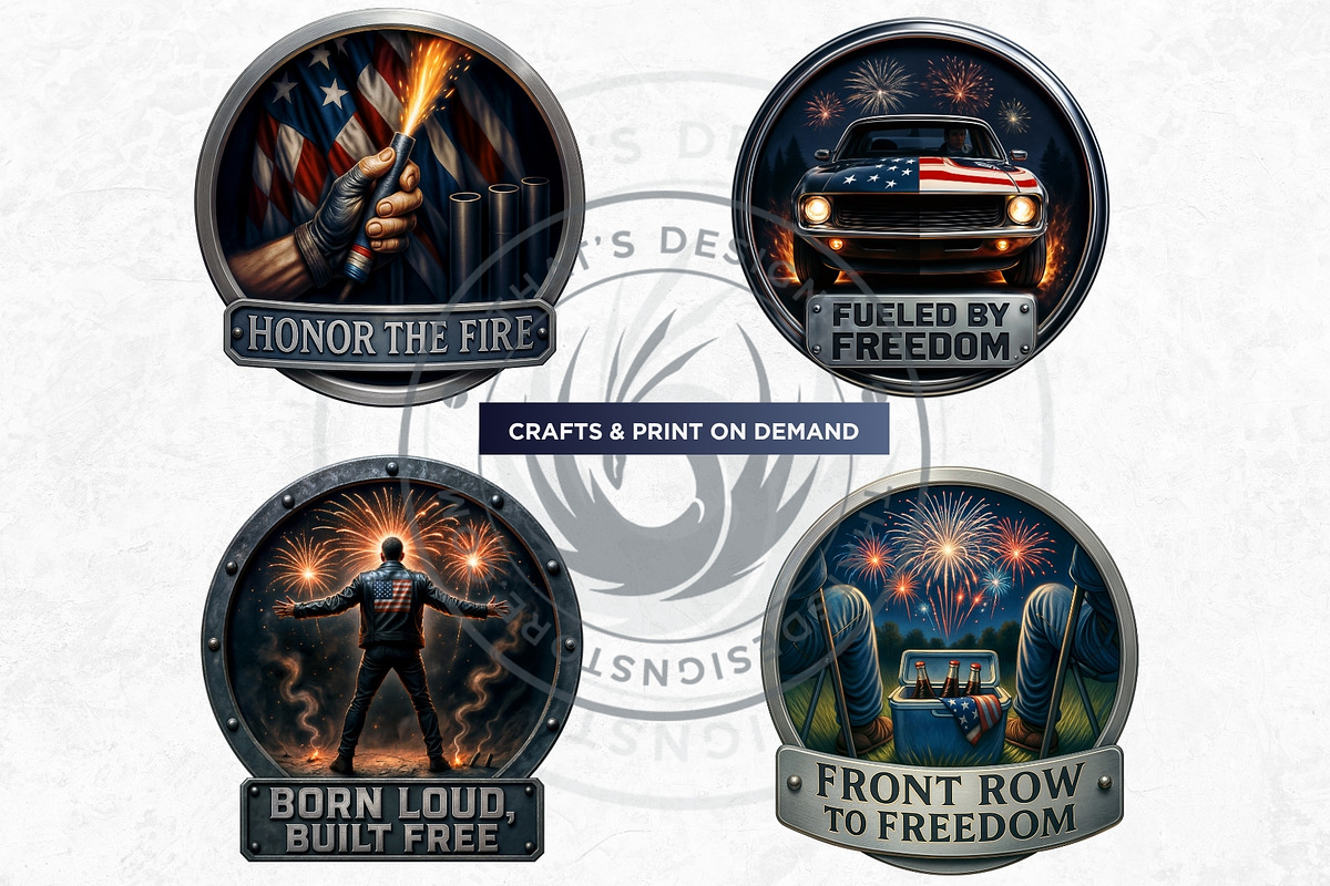 Fourth of July party Slogans PNG V1, a Seasonal Illustration by ThatsDesignArt (Photo 9 of 10)