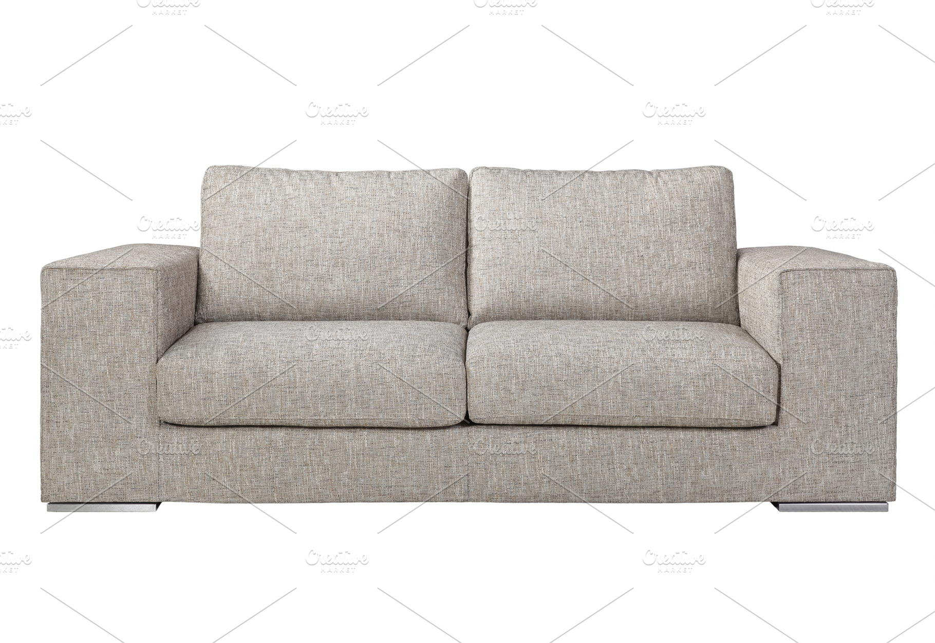 Modern sofa grey fabric isolated containing sofa, isolated, and interior, an Architecture Photo by Dreamer63
