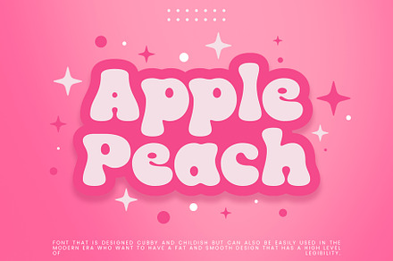 Apple Peach | Playful bubble Font, a Sans Serif Font by roomspace
