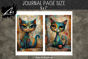 Cute Quirky Cat, Junk Journal Pages, an Animal Illustration by Digital Art Mahdiseño (Thumbnail 4 of 9)