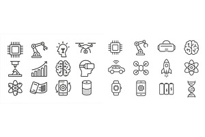 Collection of technology icons, a Technology Illustration by ZinetroN