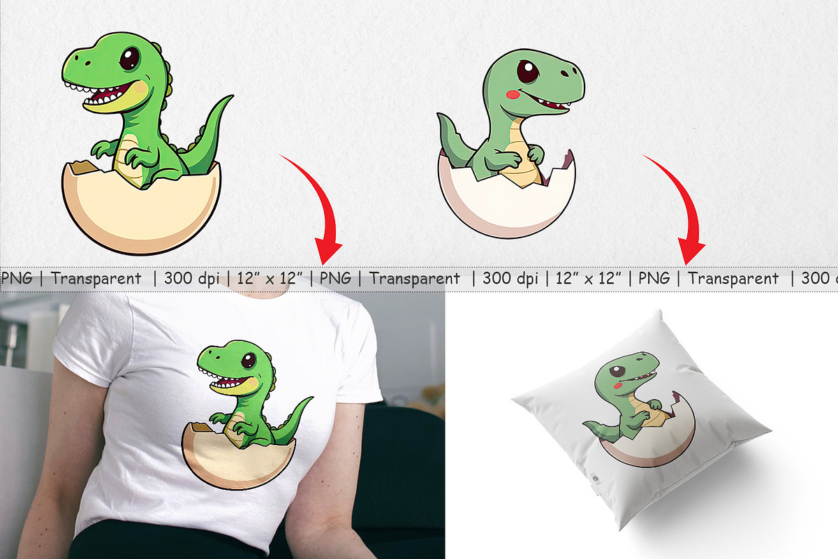 Hatching Baby Dinosaur Clipart, a Graphic by Artnoy (Photo 3 of 5)