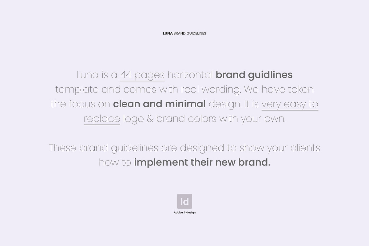 Luna | Brand Guidelines, a Brochure Template by Imagination Area (Photo 3 of 13)