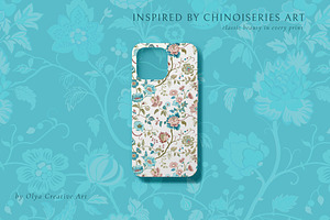 Chinoserie Floral Seamless Pattern