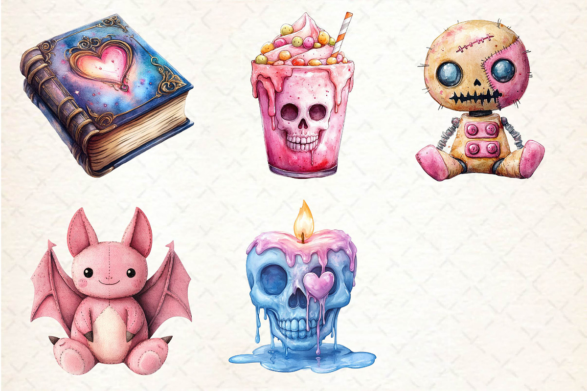 Pink Pastel Halloween Clipart, an Illustration by Dream Creation (Photo 7 of 7)