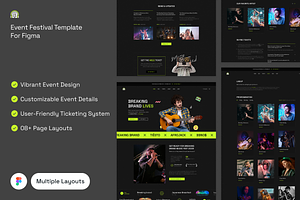 Festival - Event Figma Template, an UI Kit Template by YoArts
